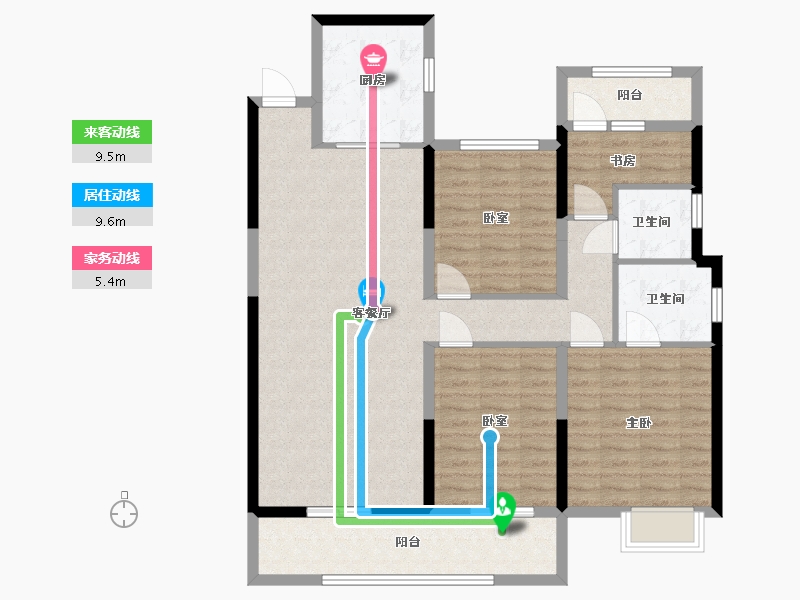 湖北省-鄂州市-中梁壹号院-110.00-户型库-动静线