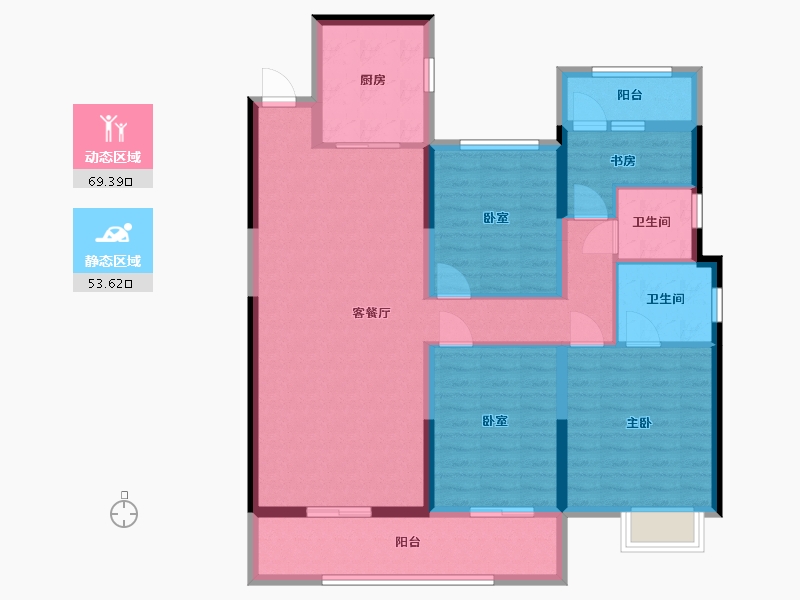 湖北省-鄂州市-中梁壹号院-110.00-户型库-动静分区