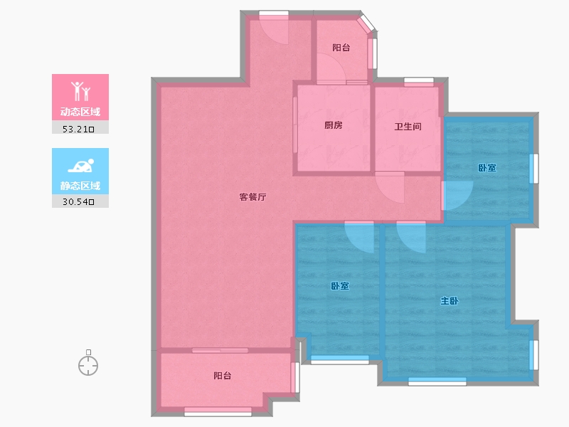 广东省-佛山市-中恒海晖花园-71.00-户型库-动静分区