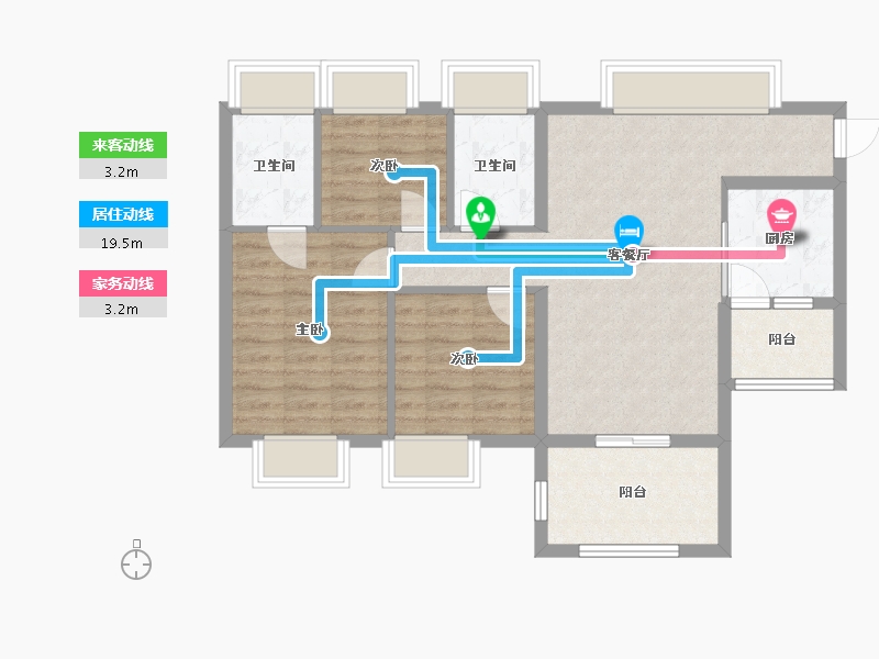 广东省-中山市-佛奥阳光花园-80.00-户型库-动静线