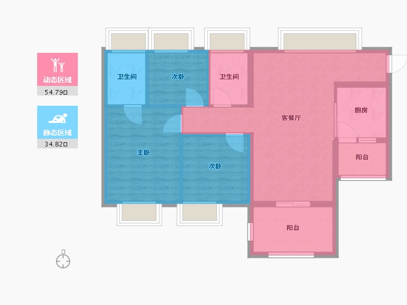 广东省-中山市-佛奥阳光花园-80.00-户型库-动静分区