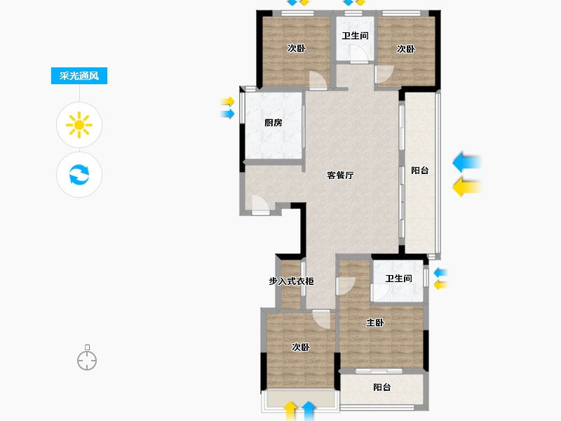 浙江省-台州市-伟星锦园-113.00-户型库-采光通风