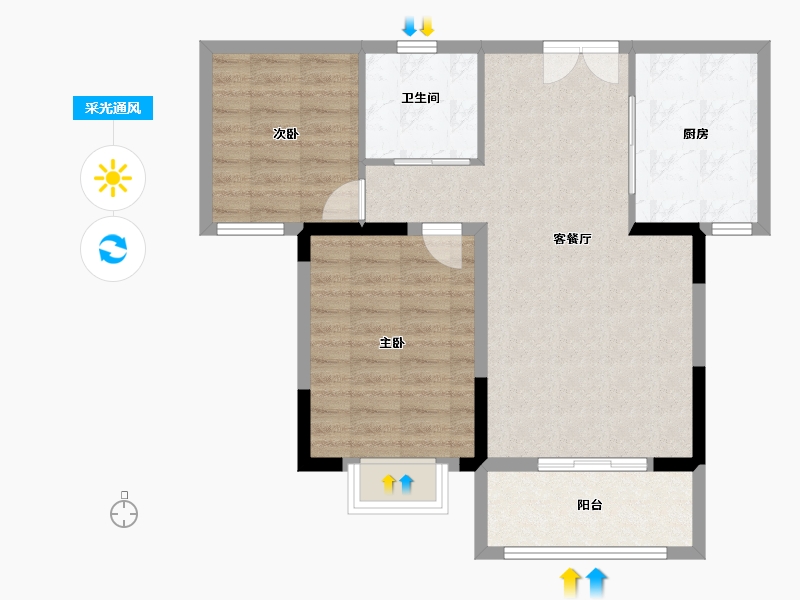 安徽省-安庆市-龙城国际-73.04-户型库-采光通风