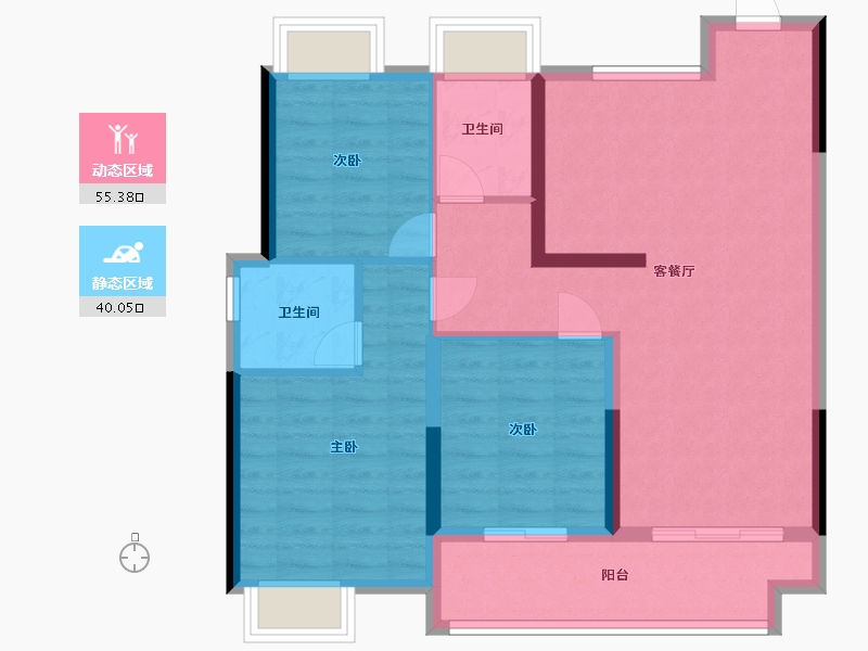 湖北省-武汉市-硅谷小镇-85.60-户型库-动静分区