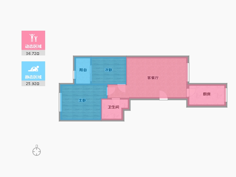 北京-北京市-康惠园3号院-60.00-户型库-动静分区