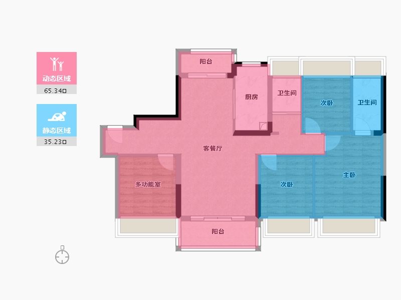 贵州省-贵阳市-碧桂园西南上城澜山府-95.12-户型库-动静分区