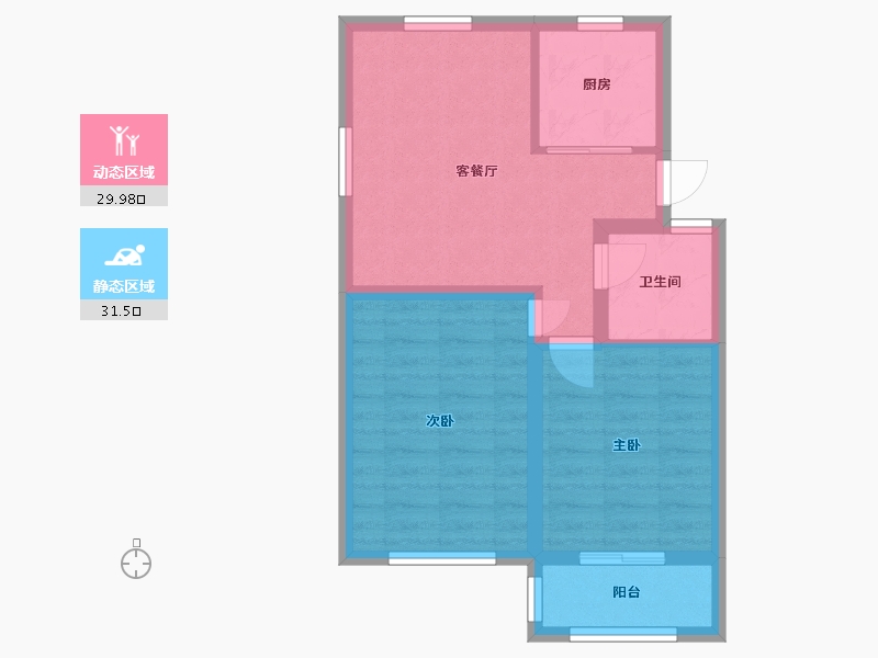 浙江省-杭州市-三塘汶园-60.00-户型库-动静分区