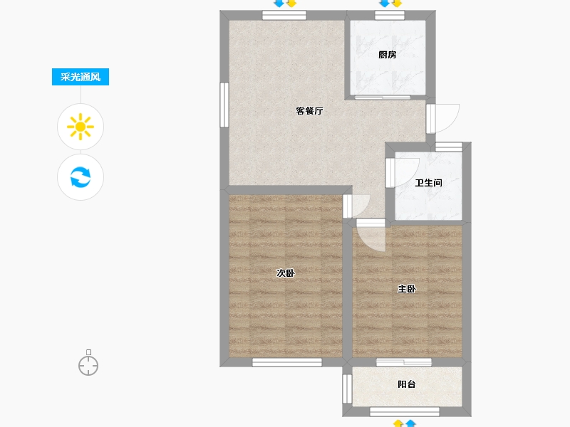 浙江省-杭州市-三塘汶园-60.00-户型库-采光通风