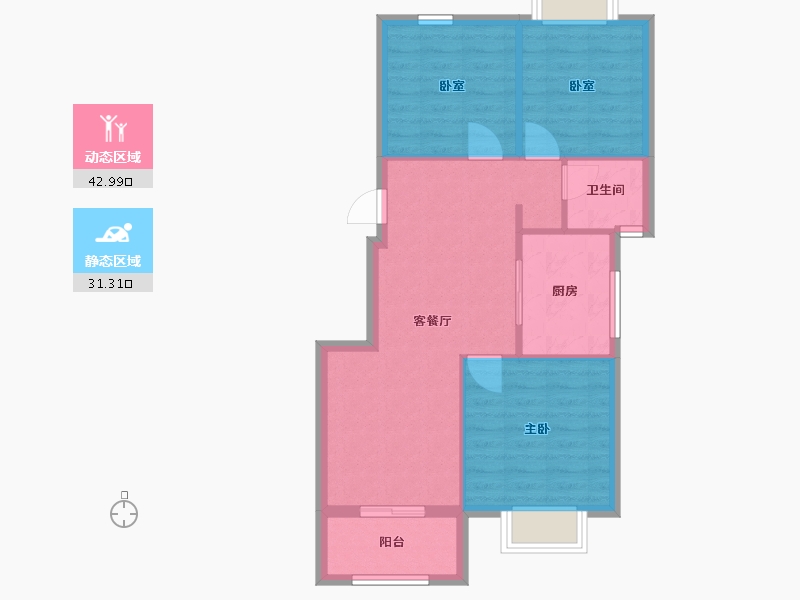 上海-上海市-大名城映玥-67.20-户型库-动静分区