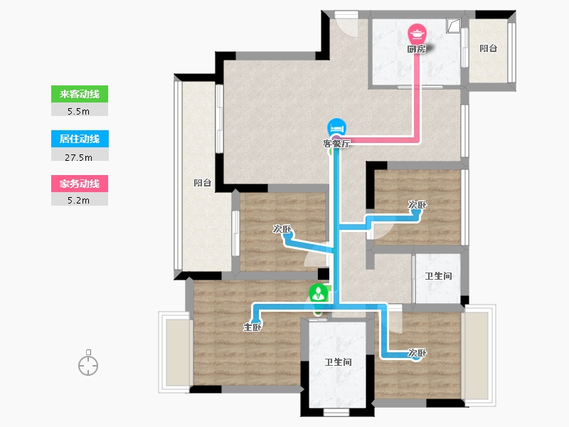 江苏省-无锡市-融创亚美利加-90.00-户型库-动静线