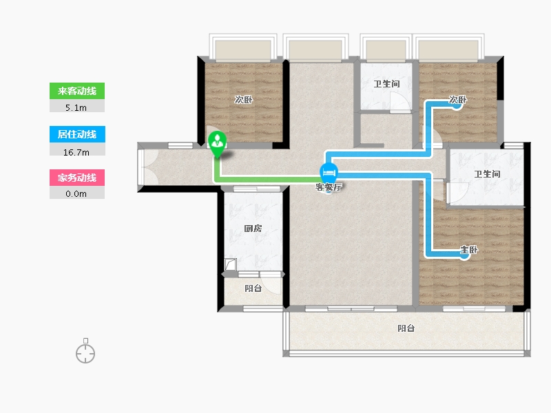 贵州省-六盘水市-聚然居-115.00-户型库-动静线