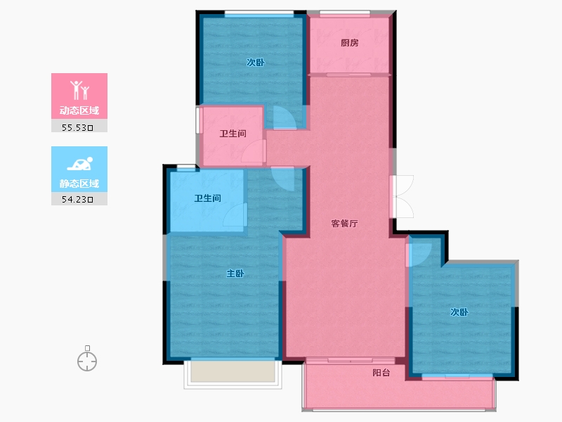 浙江省-台州市-金生家园-100.00-户型库-动静分区