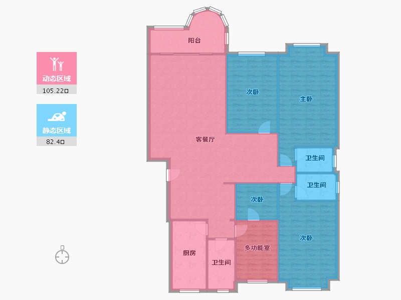 重庆-重庆市-鸳鸯花园-174.00-户型库-动静分区