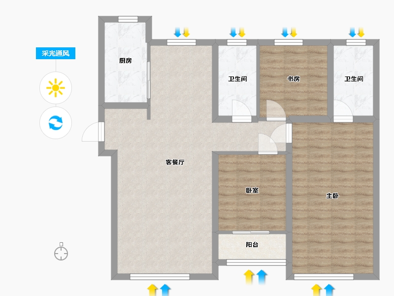 山东省-济宁市-融创济宁府-110.00-户型库-采光通风