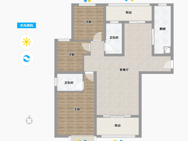 河南省-焦作市-铭源新天地-114.66-户型库-采光通风