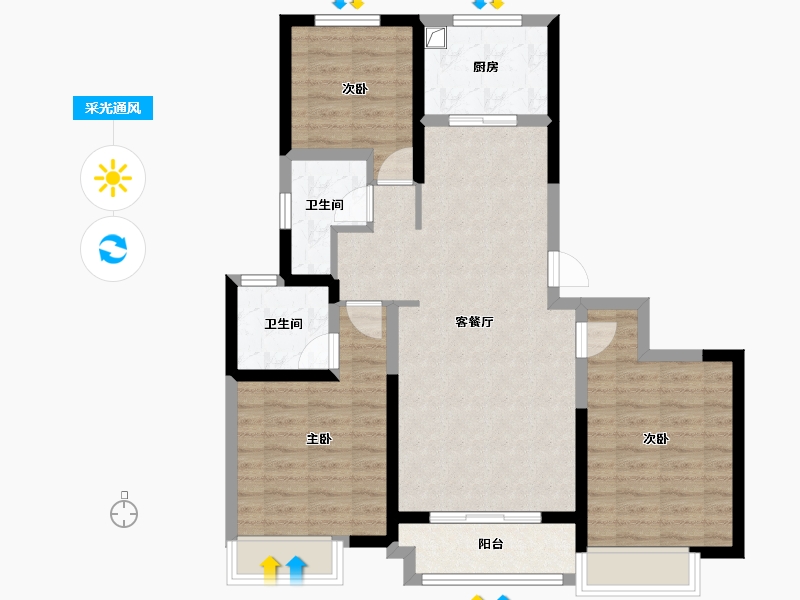 河南省-新乡市-中南府-101.20-户型库-采光通风