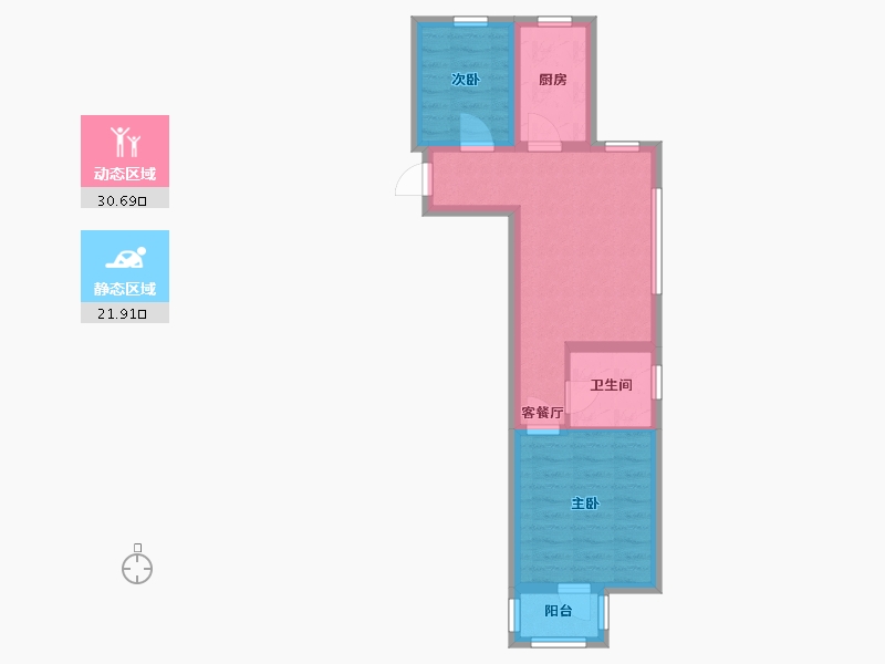 北京-北京市-望泉西里2区-49.98-户型库-动静分区