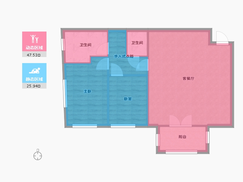 浙江省-温州市-文成-67.00-户型库-动静分区