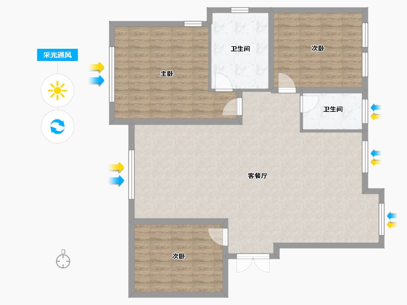 黑龙江省-绥化市-百盛香墅-115.00-户型库-采光通风