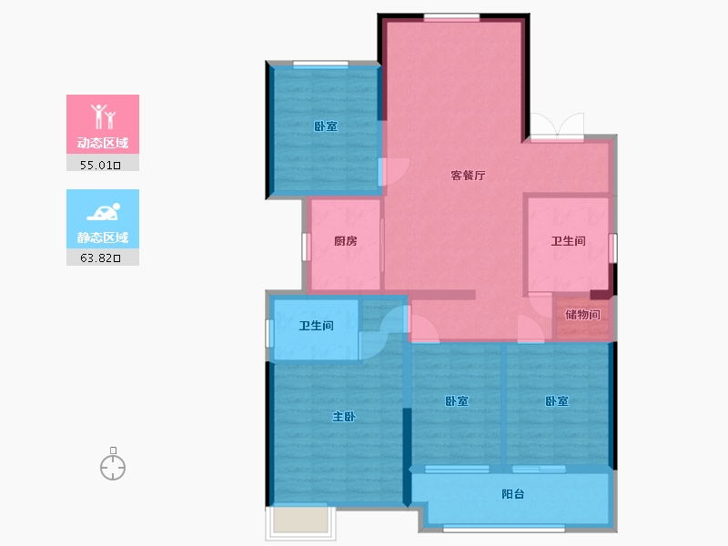 浙江省-温州市-瑞安市瑞祥天樾-107.00-户型库-动静分区