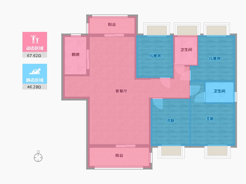 福建省-漳州市-碧桂园-102.40-户型库-动静分区