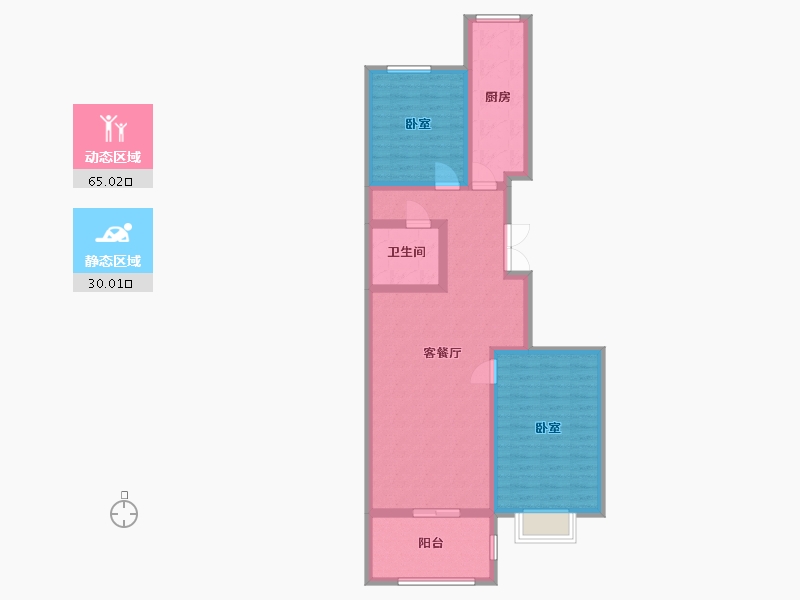 山西省-太原市-十二院城-84.63-户型库-动静分区