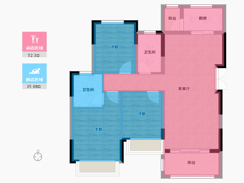 四川省-成都市-金科博翠山-81.60-户型库-动静分区