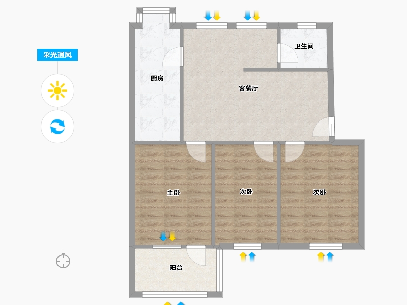 湖南省-长沙市-省少管所单位宿舍-80.00-户型库-采光通风