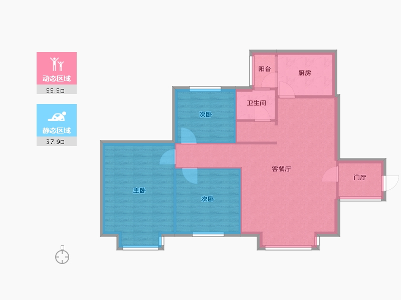 四川省-成都市-舜和家园-A区-92.00-户型库-动静分区