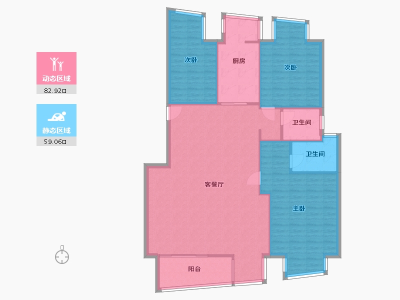 陕西省-西安市-就掌灯-136.00-户型库-动静分区