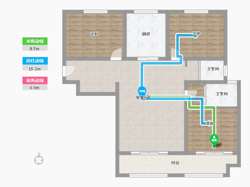 山东省-菏泽市-鸿儒公馆-103.00-户型库-动静线