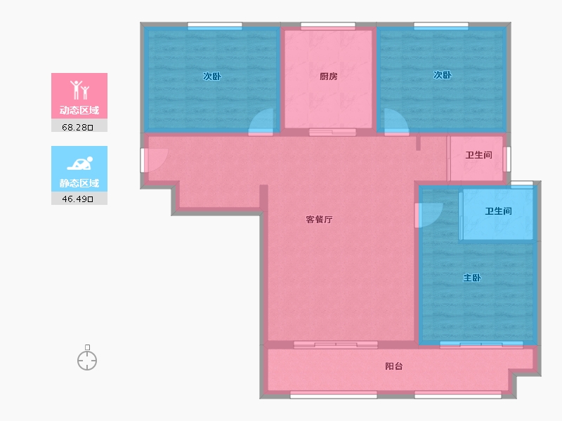 山东省-菏泽市-鸿儒公馆-103.00-户型库-动静分区