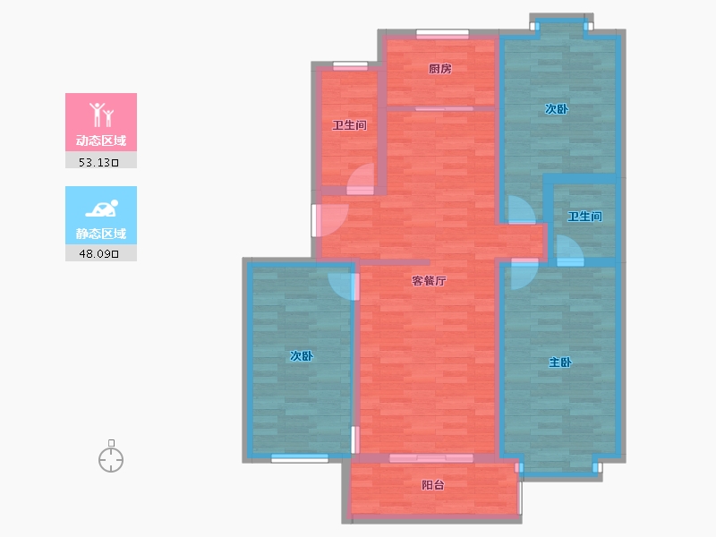 河北省-石家庄市-新浩城南区-88.06-户型库-动静分区