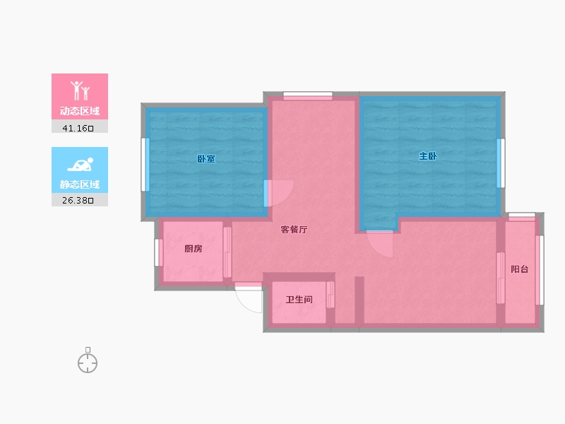 上海-上海市-龙柏二村-63.02-户型库-动静分区