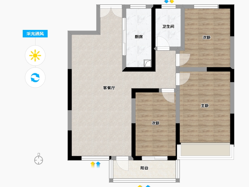 河南省-驻马店市-万博林地海湾-88.00-户型库-采光通风