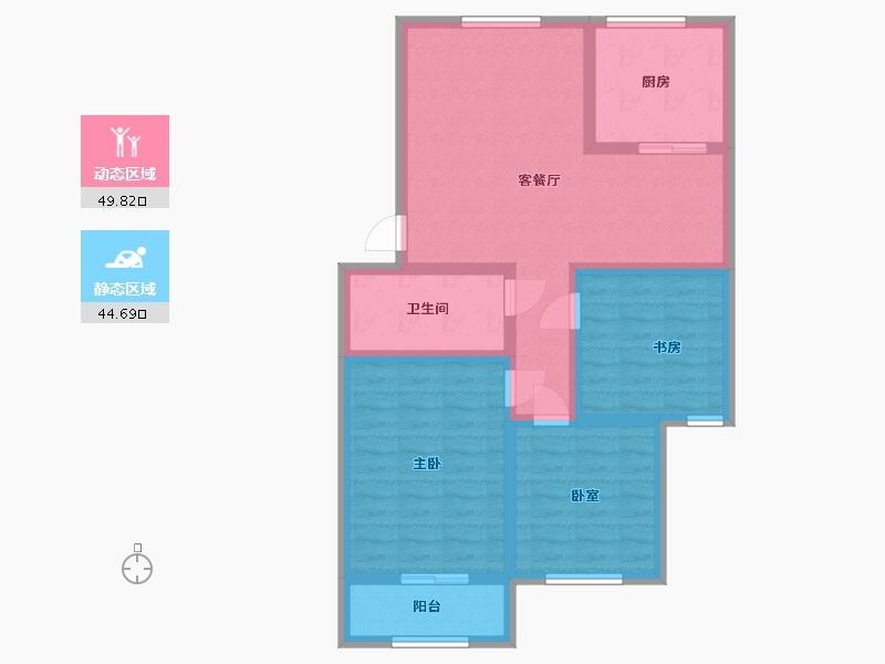 山东省-菏泽市-东方国际新城-83.60-户型库-动静分区