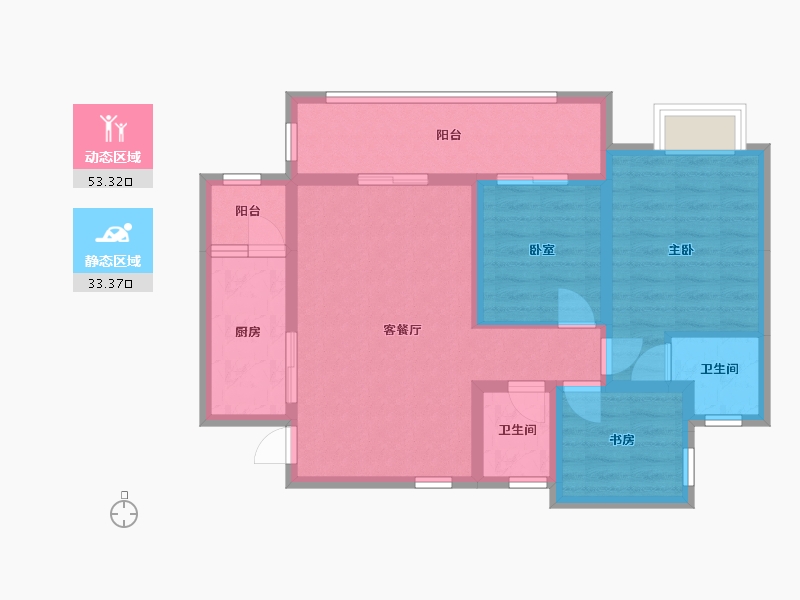 四川省-内江市-远达江屿墅三期-77.71-户型库-动静分区