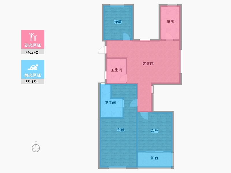 浙江省-杭州市-明华名港城-84.00-户型库-动静分区