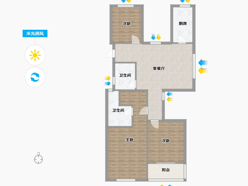 浙江省-杭州市-明华名港城-84.00-户型库-采光通风