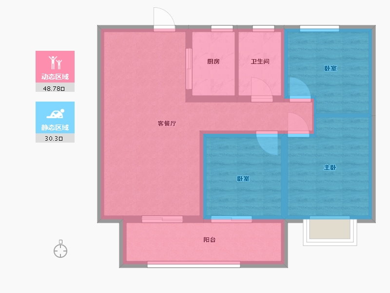 山西省-临汾市-恒富睿城-89.81-户型库-动静分区