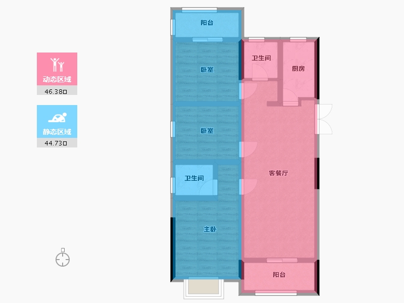 河南省-信阳市-京汇广场-79.20-户型库-动静分区