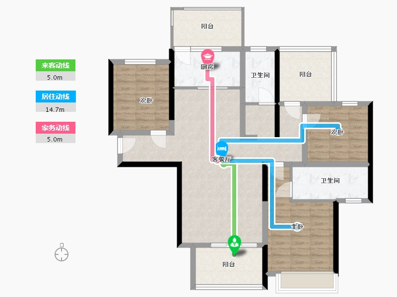 湖南省-郴州市-御景铭城-107.20-户型库-动静线