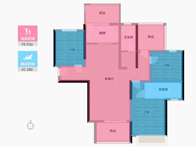 湖南省-郴州市-御景铭城-107.20-户型库-动静分区