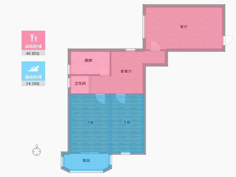 陕西省-西安市-东新商住大厦-77.60-户型库-动静分区