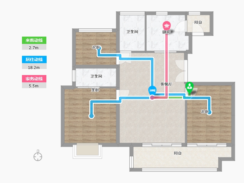 安徽省-安庆市-绿地新里城-92.00-户型库-动静线