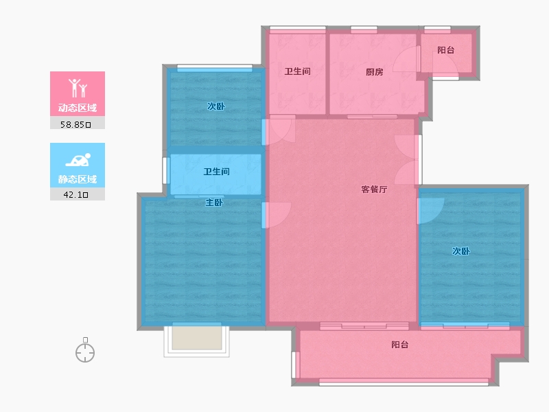 安徽省-安庆市-绿地新里城-92.00-户型库-动静分区