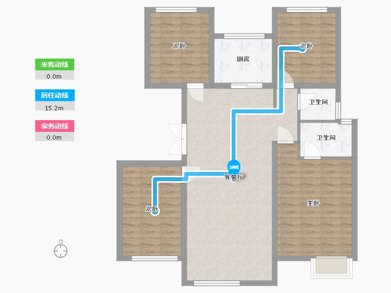 湖北省-荆门市-力宝铂金府-101.60-户型库-动静线