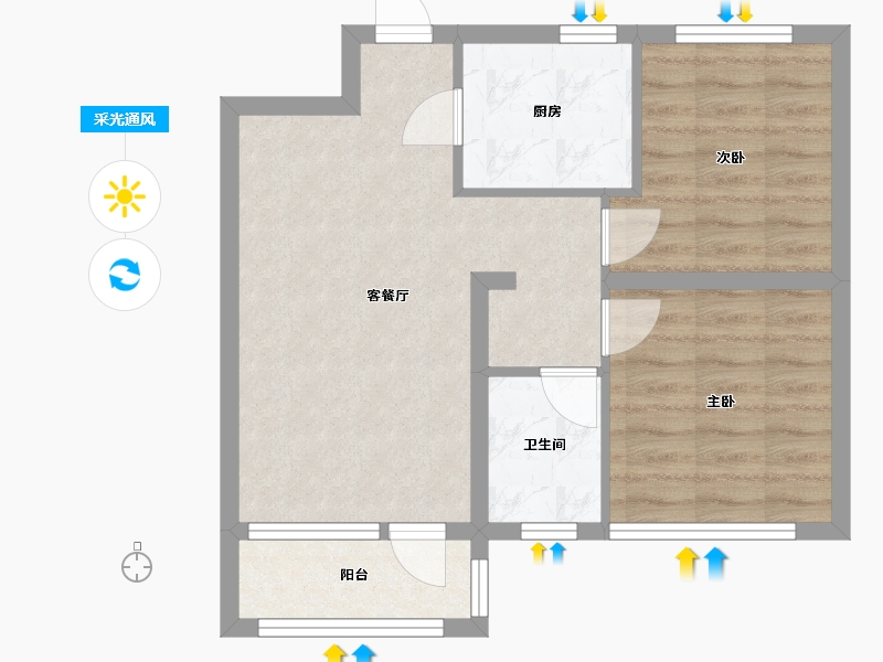 河北省-唐山市-新野上郡-72.00-户型库-采光通风