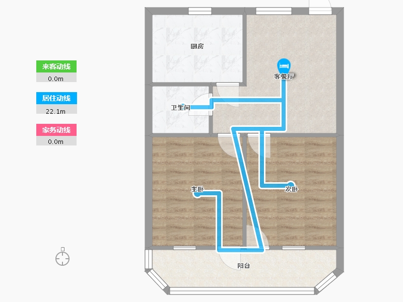 福建省-福州市-琴亭小区-61.42-户型库-动静线