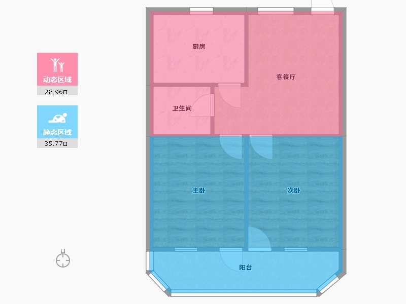 福建省-福州市-琴亭小区-61.42-户型库-动静分区